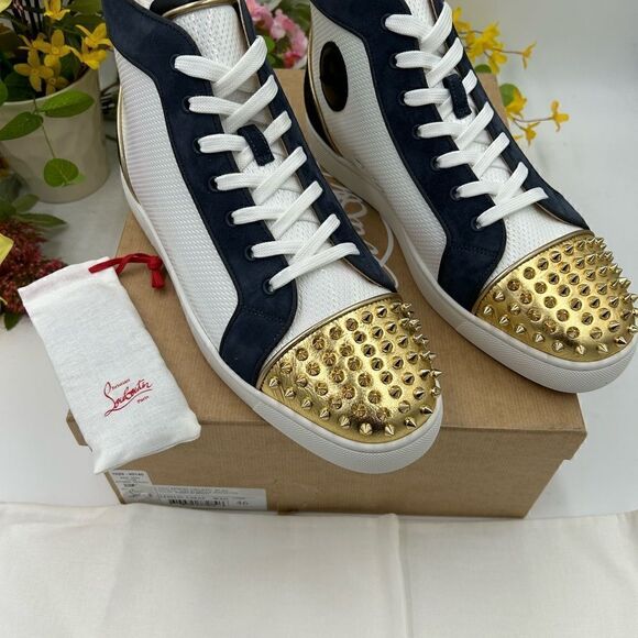 SOLD!!!   Men’s Christian Louboutin Lou spikes Orlato flat sneakers size 46 - Picture 9 of 11